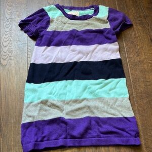 1989 Place Multicolored Striped Midi Shirt Dress